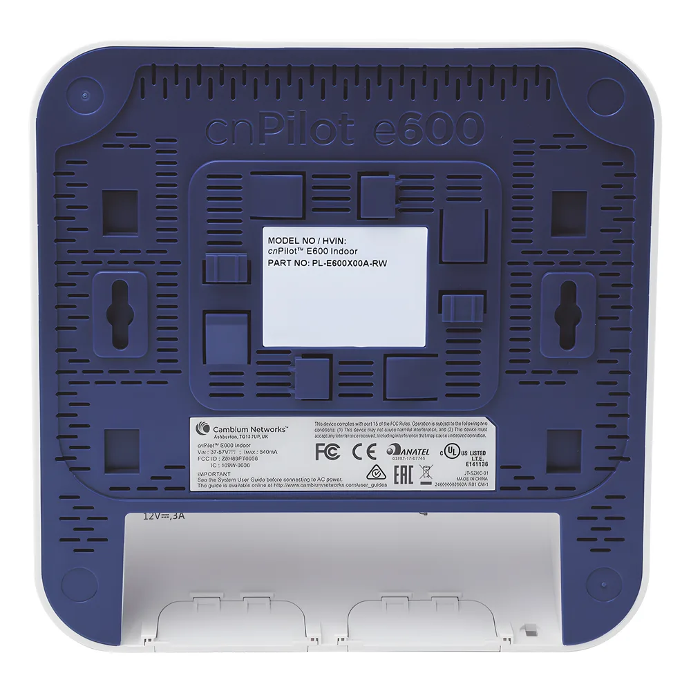 2.13 Gbps / Access Point cnPilote e600 Indoor / Alta cobertura y estable en ambiente saturados usuarios / Doble banda/ MU-MIMO 4X4 / Antena Omnidireccional / 512 Usuarios – vista 3