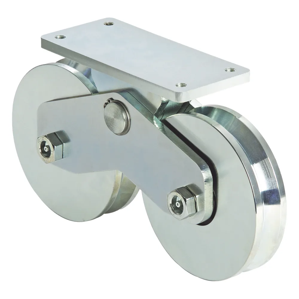 339V - Rueda Doble de 12 cm / Capacidad Para Puertas de hasta 1200 kg / Canal Tipo V