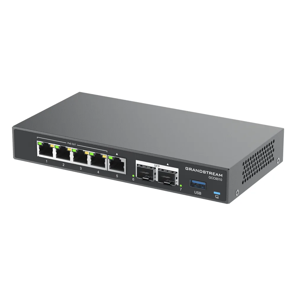 4 en 1: Firewall Nueva Generación, Router, IP PBX (24 usuarios / 8 llamadas), Switch Gigabit de 5 Puertos (4 PoE) y 2 Puertos SFP 2.5 Gigabit / Todos los puertos son configurables WAN/LAN, máximo 3 x WAN – vista 8