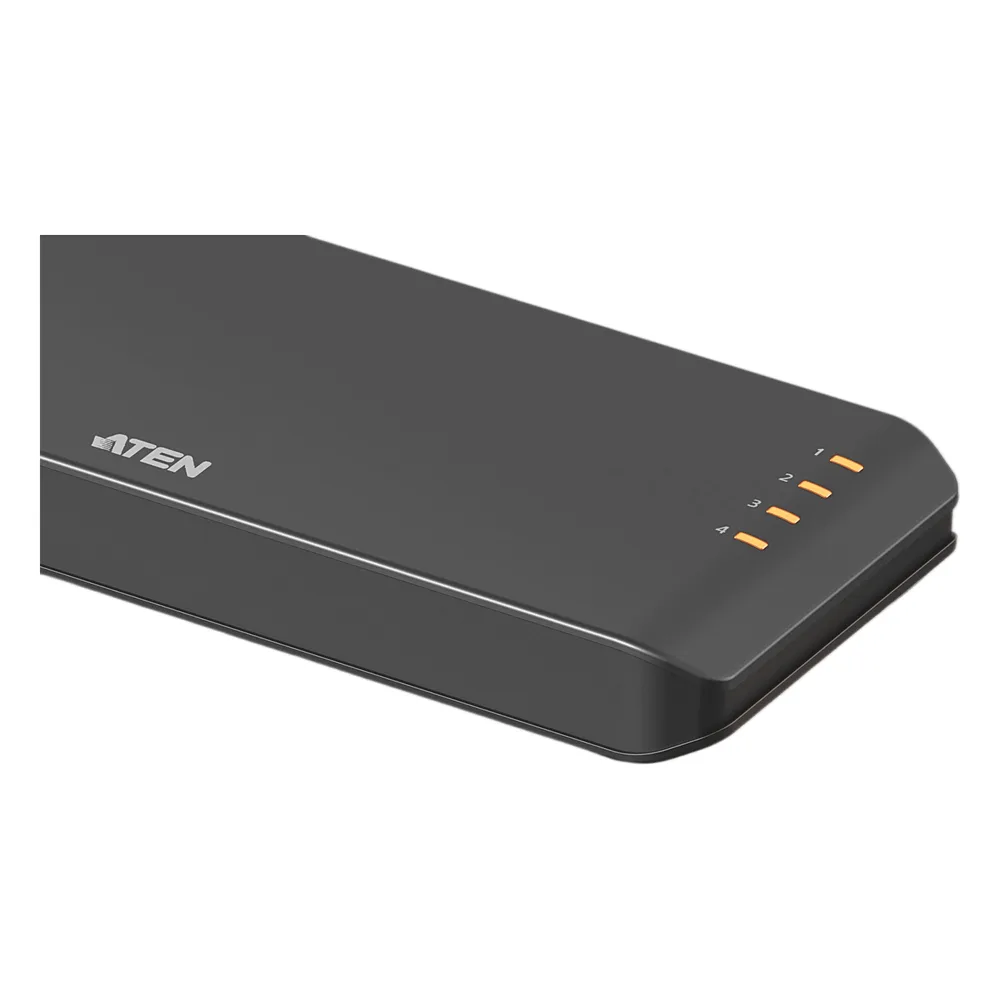 4-Port True 4K HDMI Splitter Essentials | 1 Entrada 4 Salidas HDMI | True 4K 3840 x 2160 @ 60Hz 4:4:4 | HDR10+ | HDCP 2.2 | EDID Sync | 18 Gbps | USB-C Alimentación | Plástico – vista 4