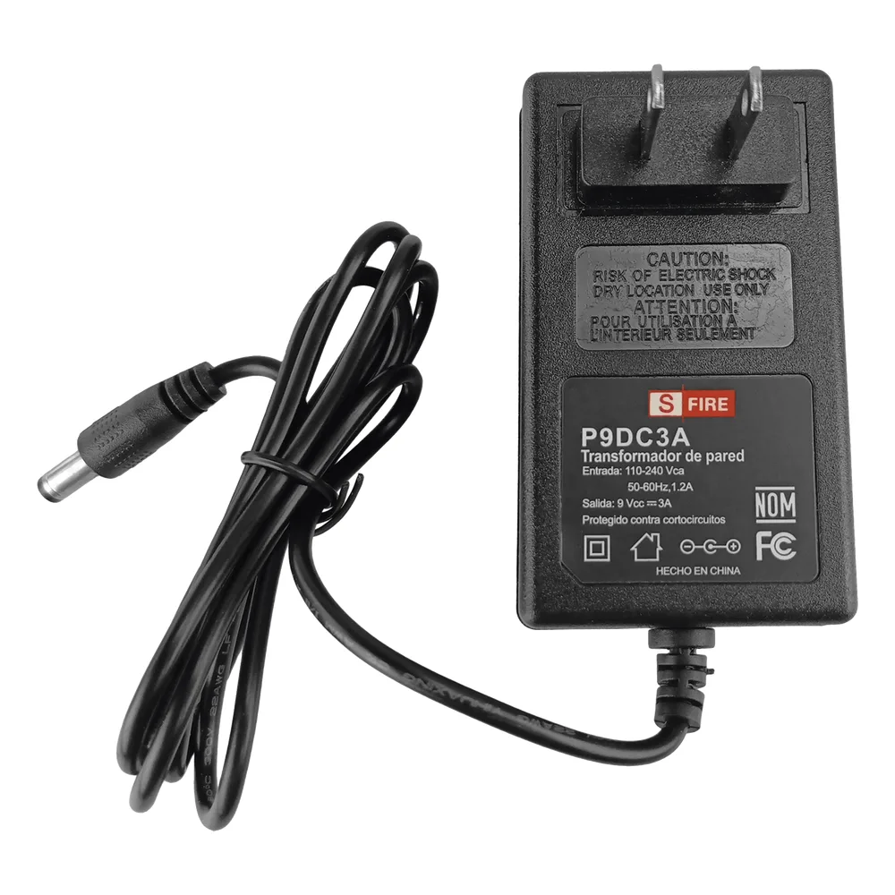 9 Vcc / 3 A / Fuente de poder / Voltaje de Entrada de 100-240 Vca / Para Usos Múltiples / Video Vigilancia, Acceso, Asistencia, Alarmas, Etc.