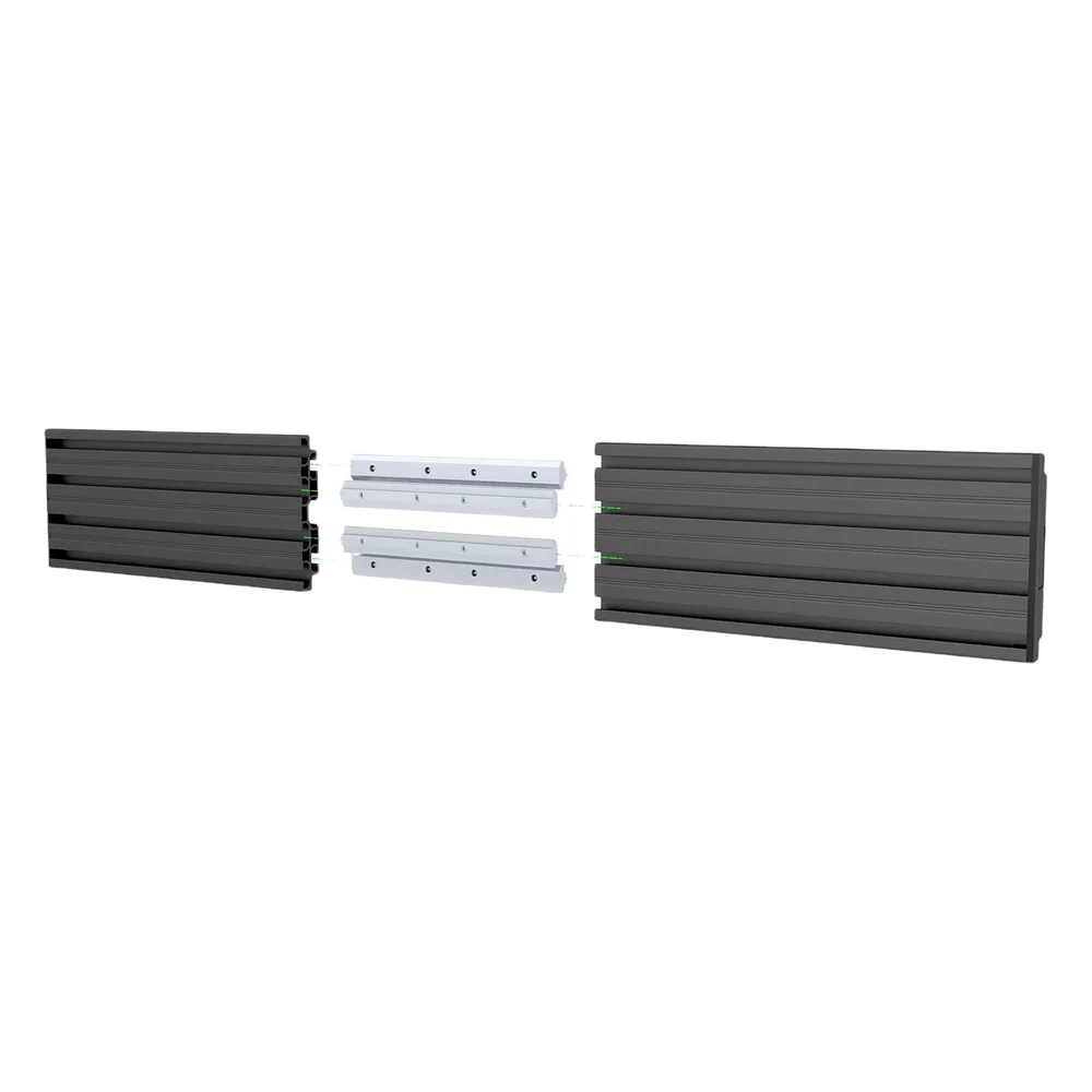 Accesorio_ Riel de Aluminio con Longitud 1000 mm |  Incluye Tapas laterales  | Compatible con estructura para Videowall | Diseño Modular – vista 3