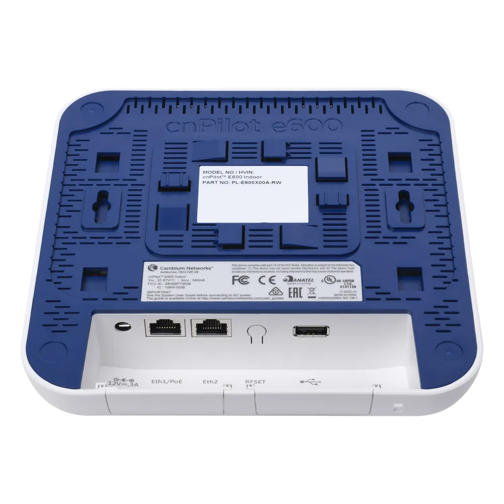 Access Point WiFi cnPilot e600 Indoor para alta cobertura y densidad de usuarios, Doble Banda, Wave 2, MU-MIMO 4X4, antena Beamforming Omnidireccional, hasta 512 clientes – vista 4