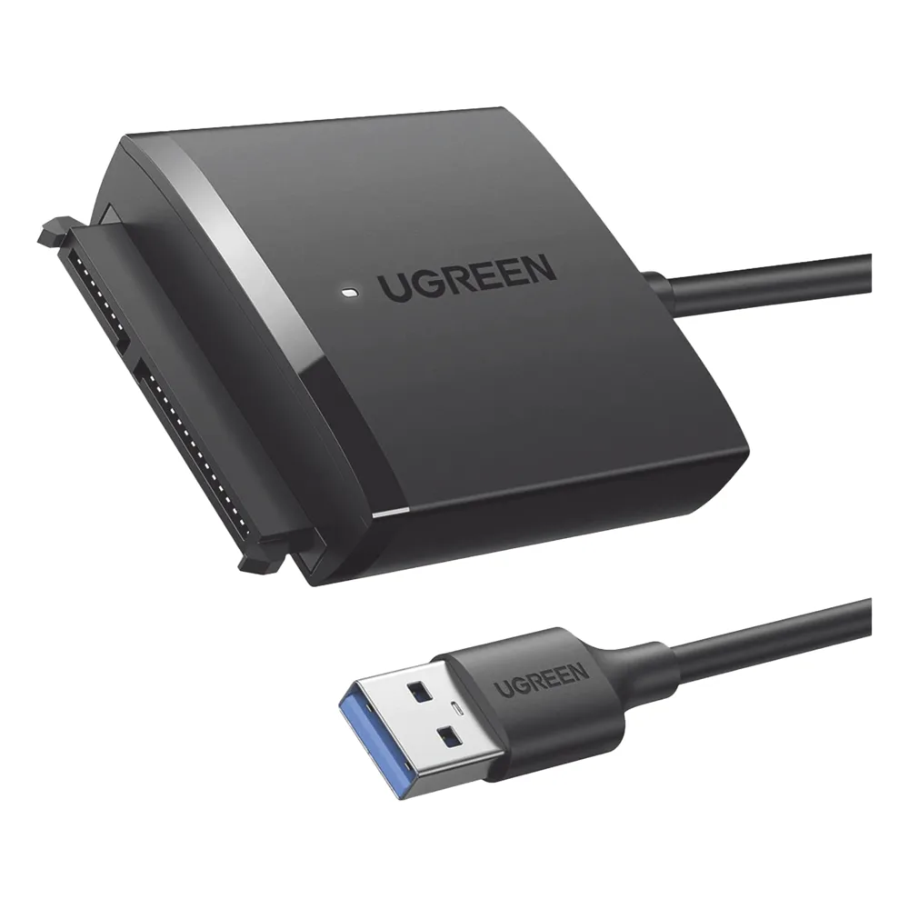 Adaptador USB 3.0 a SATA III | Compatible con Disco Duro HDD y SSD de 2.5" y 3.5" de hasta 12 TB | Velocidad USB 3.0 de hasta 5 Gbps | Alta Velocidad con UASP & TRIM | Cable de 50 cm.