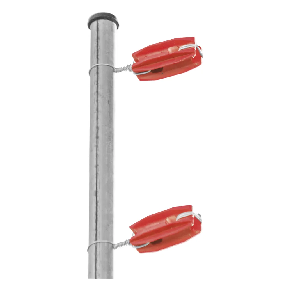 Aislador de Esquina Rojo para Cercos Eléctricos / 18 kV / Resinas Vírgenes / Resistencia 7.5-10.2 kg / Anti UV / 66 mm x 31.6 mm