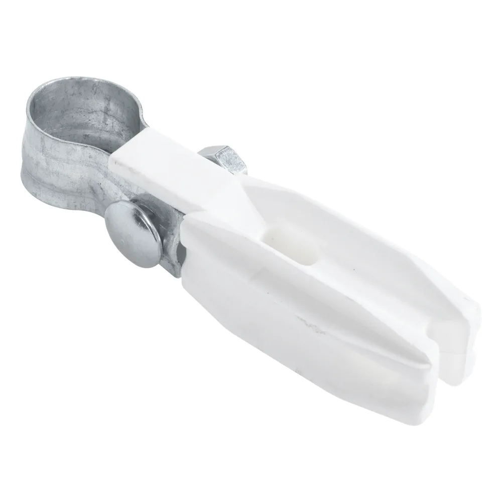 Aislador de Paso o Esquina Blanco con Abrazadera / 33-38 mm / Resina Virgen 100% / Anti-Arqueo / Tubería de Malla Ciclónica – vista 2