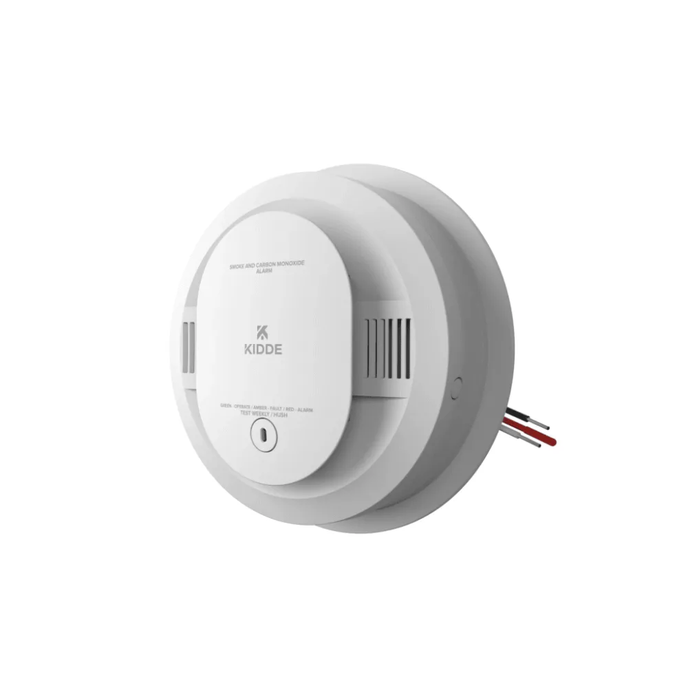 Alarma combinada de humo y monóxido de carbono, cableada a 120V CA con respaldo de batería AA, interconectable – vista 2