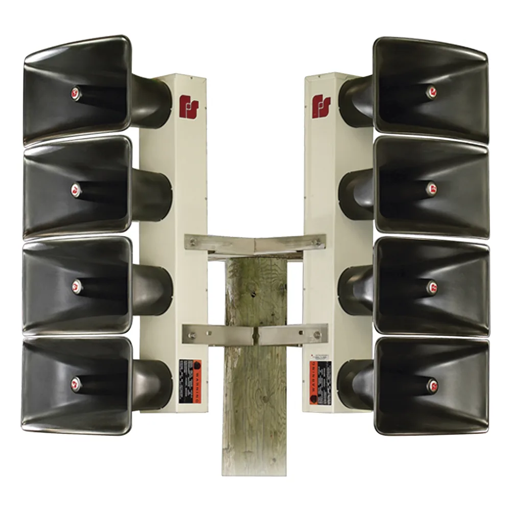 Altavoz de Arreglo Direccional DSA6 / 6 Bocinas de 100 W / 600 Watts Totales / 121 dB(C) a 100 ft (30.5 m) / Alcance 3400 ft (1036 m) a 70 dB(C) / Proyectores de Fibra de Vidrio / Gabinete de Aluminio / 200-2000 Hz / UltraVoice Controller