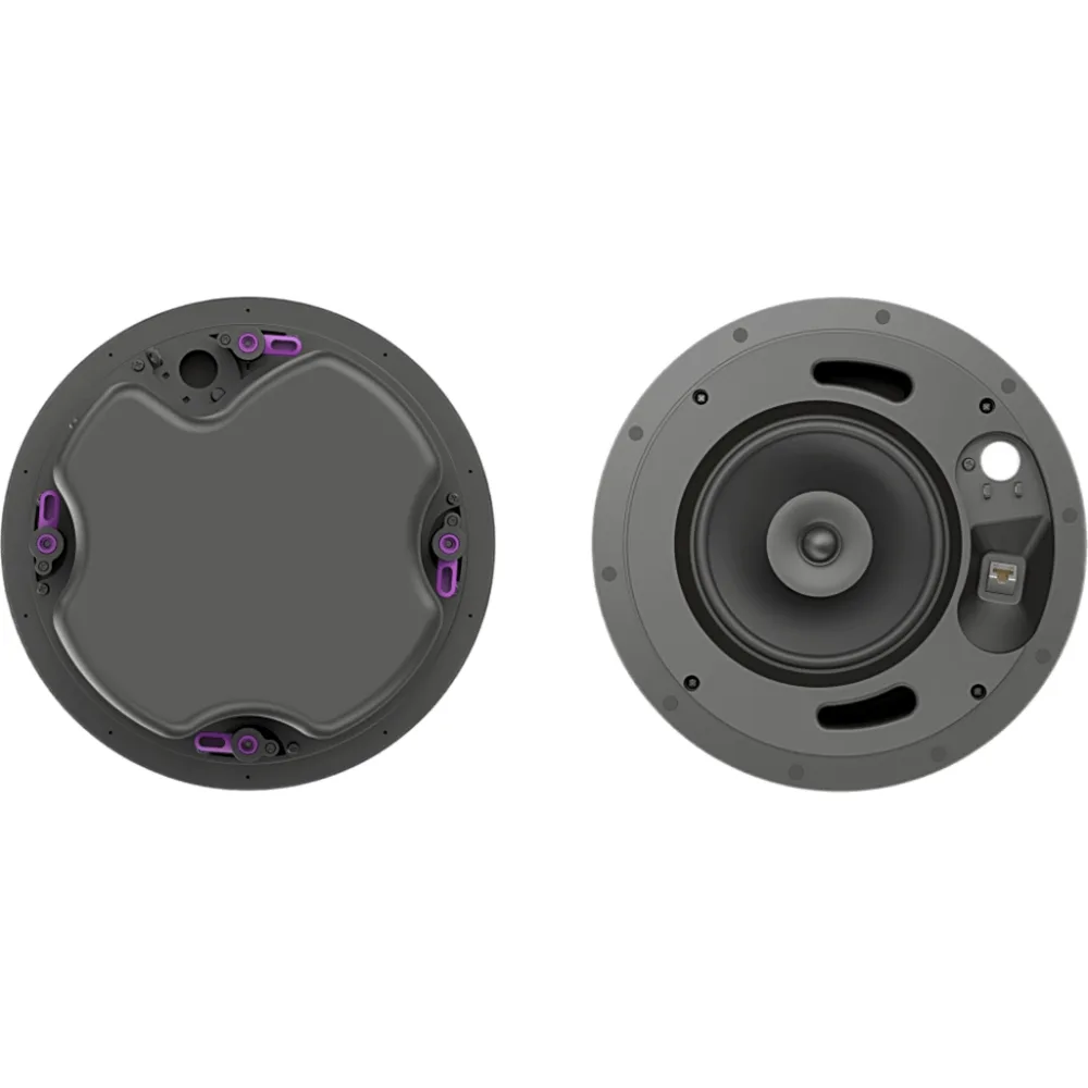 Altavoz de Techo 6.5 in (165 mm) | PoE++ PoE+ PoE Auto-negociado | Dante | Amplificador, DSP y Mezclador Integrados | Mezcla de Dos Canales | EQ Paramétrico | Filtros Pasa Altos y Pasa Bajos | SPL Máximo 105 dB | UL2043 Plenum | UL1480A | R