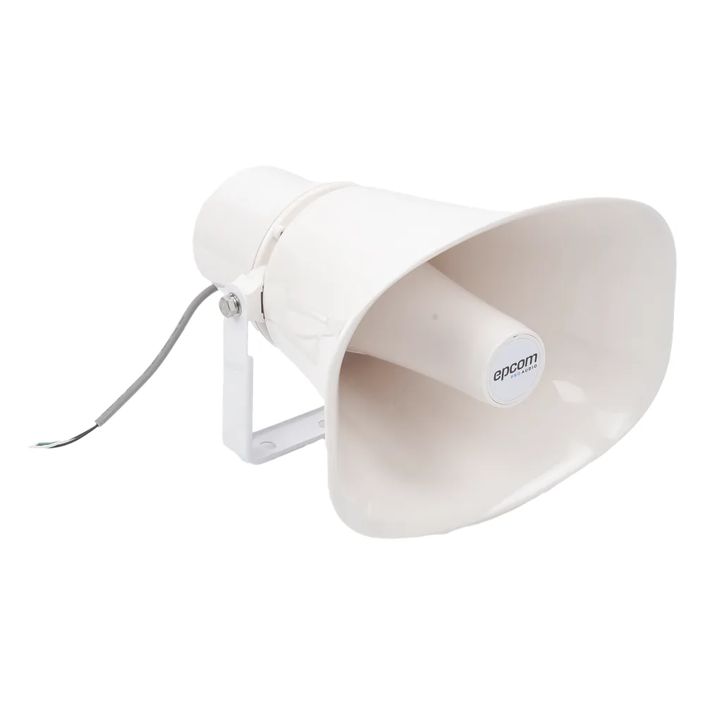 Altavoz para Exterior | Tipo Trompeta | 15-30W | 70/100V | IP66 | Material ABS | Bracket de Metal