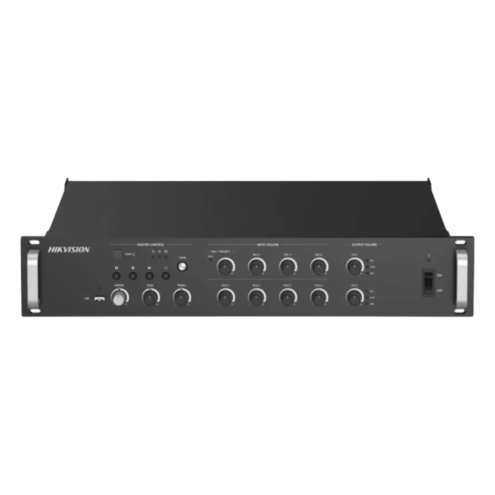 Amplificador de audio | 2 zonas de 250W  | 100V/70V | Calendarización de eventos | Biblioteca de Materiales de Audio | Entrada de Alarma – vista 2