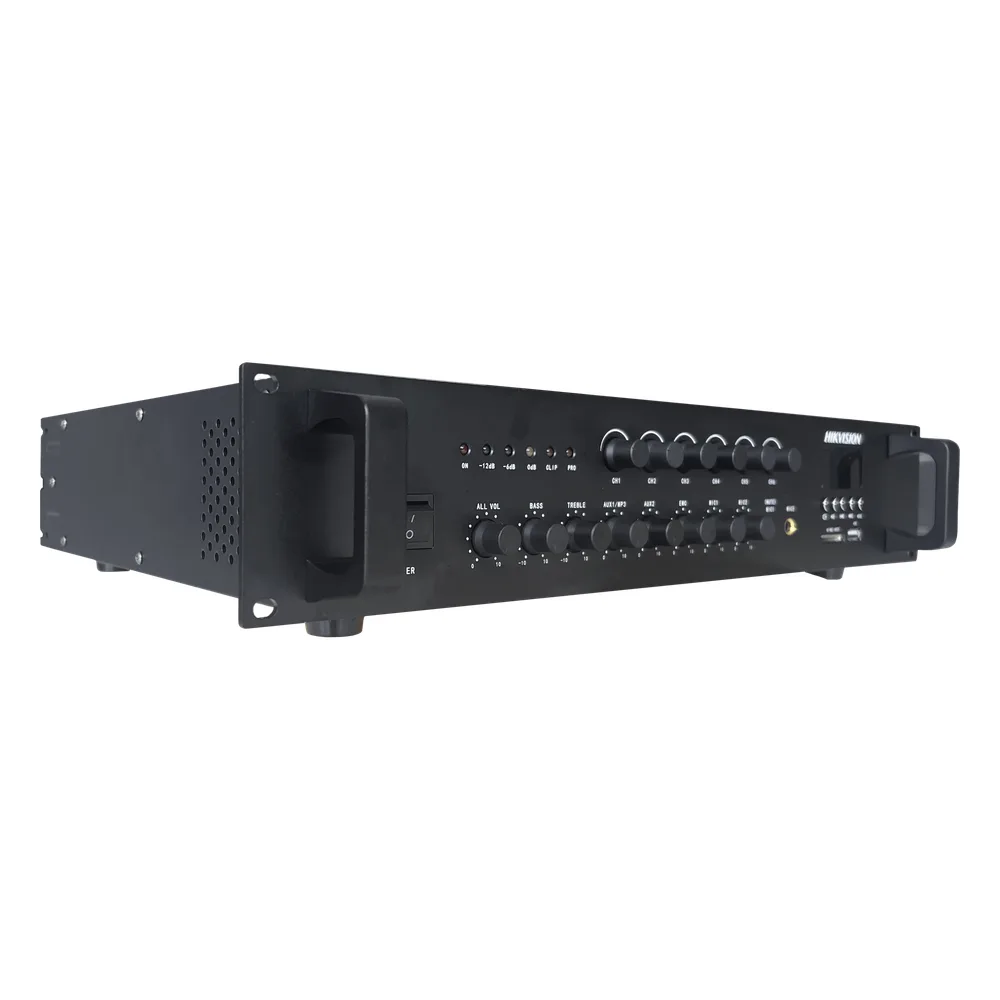 Amplificador de Audio | Bluetooth | 120 W | 6 Zonas con Control de Volumen Independiente | 70/ 100V COM | Montaje en Rack | Voceo y Musica Ambiental