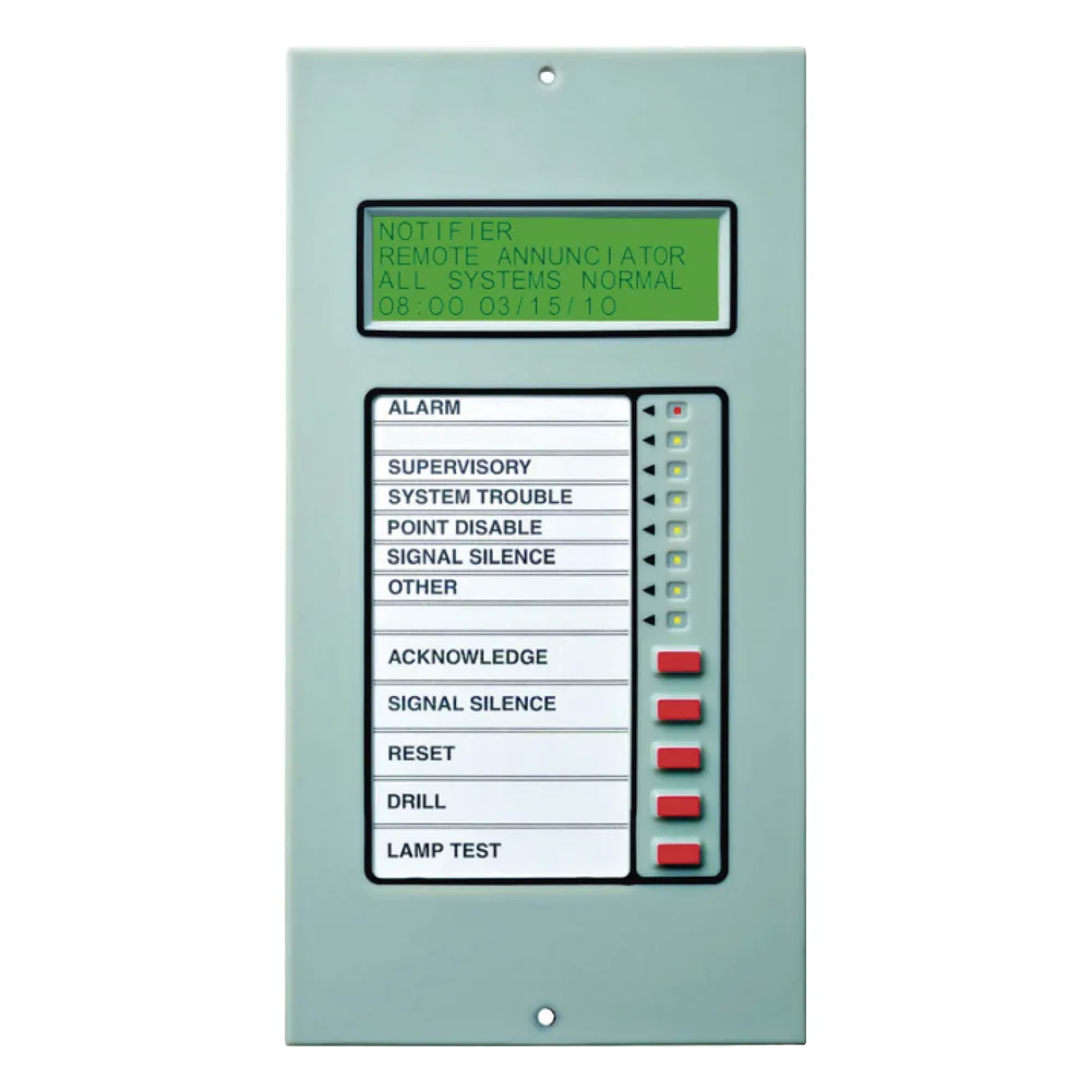 Anunciador remoto LCD retroiluminado de 80 caracteres para paneles NOTIFIER vía EIA-485