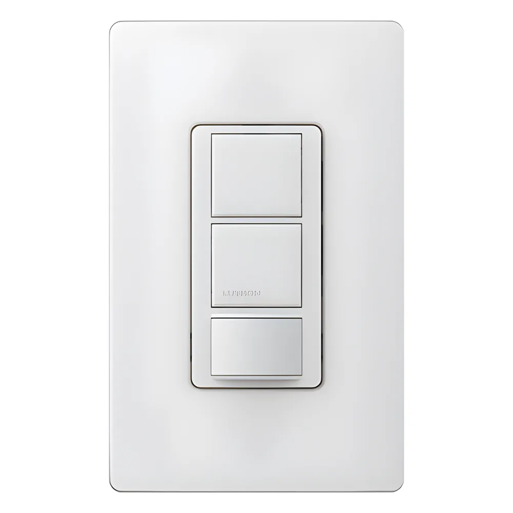 Apagador Maestro con sensor de ocupación/vacancia PIR, doble circuito para luz y ventilador, 120-277 V