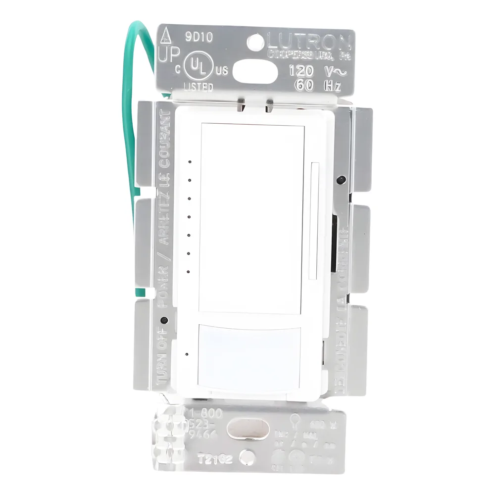 Atenuador de pared con sensor de ocupación y vacancia Maestro, 120 V, 600 W incandescente/halógeno y 150 W LED/CFL regulables, unipolar o multilocalización, blanco – vista 3