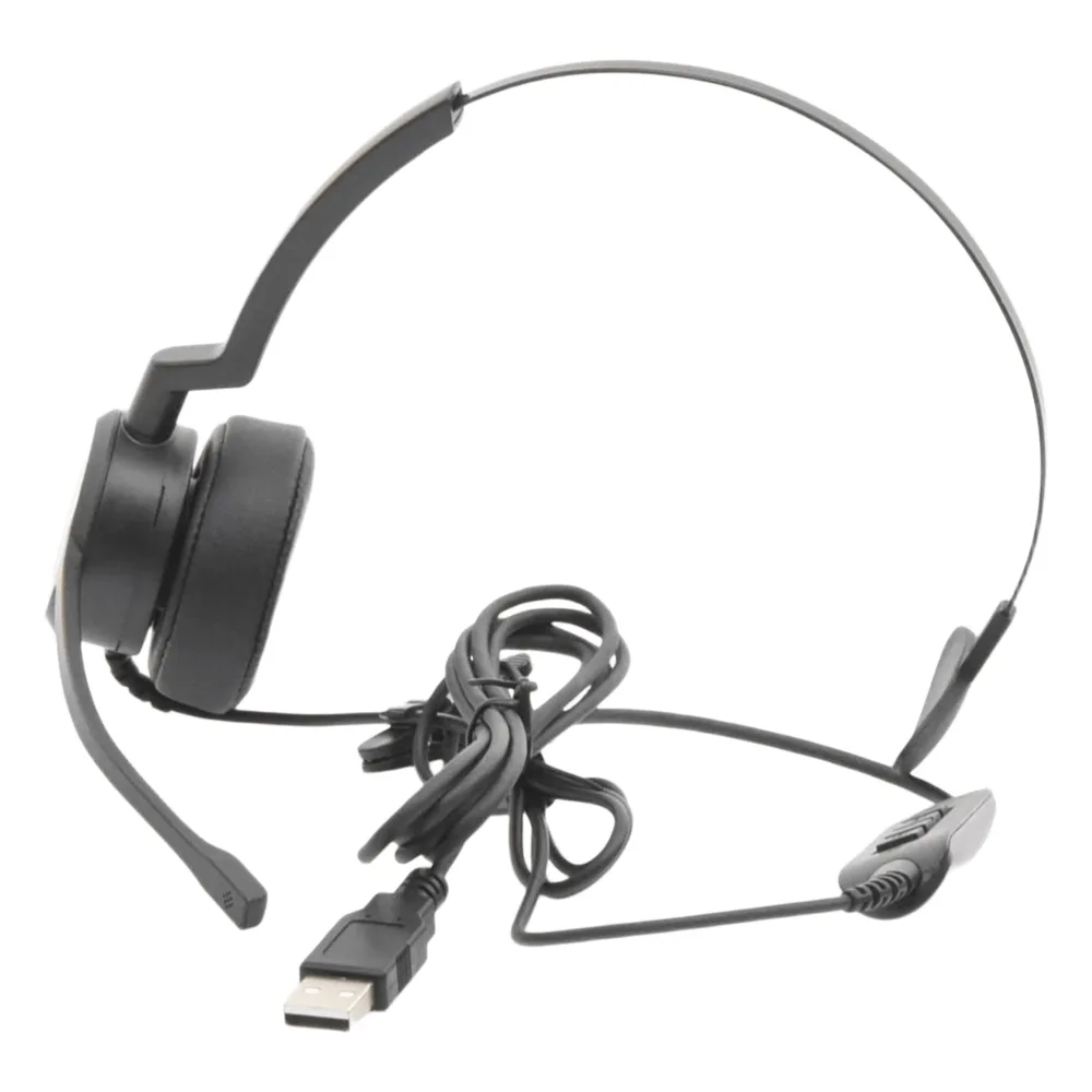 Audífonos USB de Diadema MONO con Audio HD / Micrófono con Cancelación de Ruido / Calidad para uso en Oficina