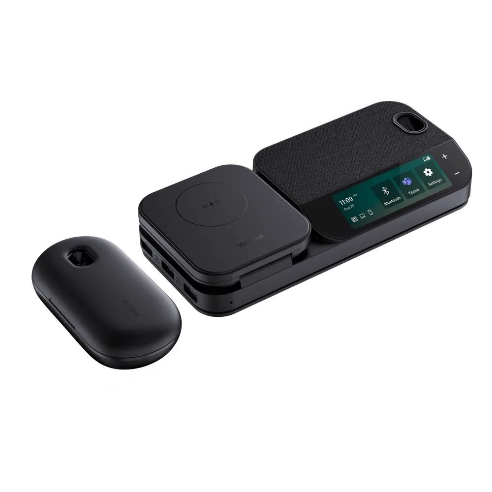 Auriculares mono Yealink BH71 Workstation Pro con pantalla táctil de 3" y estuche de carga portátil/Bluetooth 5.3/Cancelación de ruido con 4 micrófonos/Hub USB/Carga inalámbrica para dispositivos móviles – vista 2