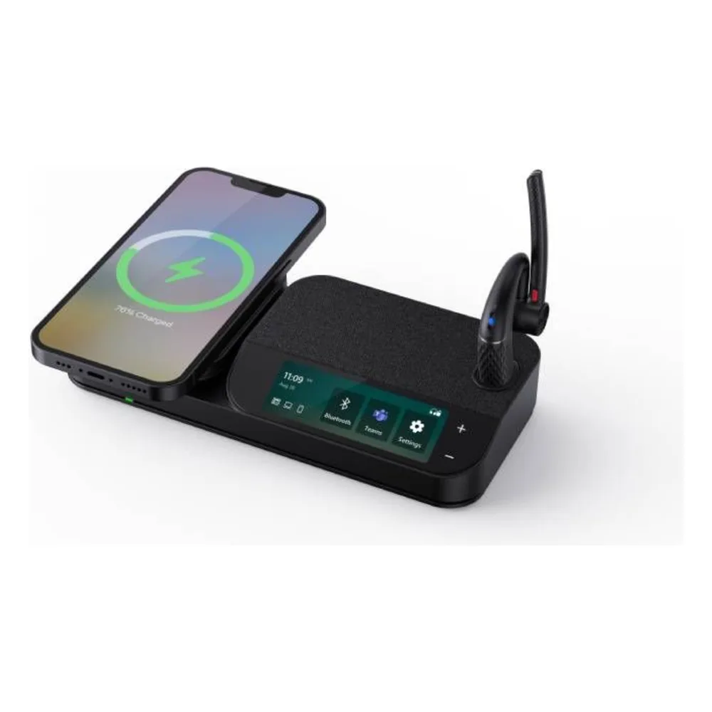 Auriculares Yealink BH71 Workstation Mono con pantalla táctil de 3"/Bluetooth 5.3/Cancelación de ruido con 4 micrófonos/Hub USB/Carga inalámbrica para dispositivos móviles – vista 2