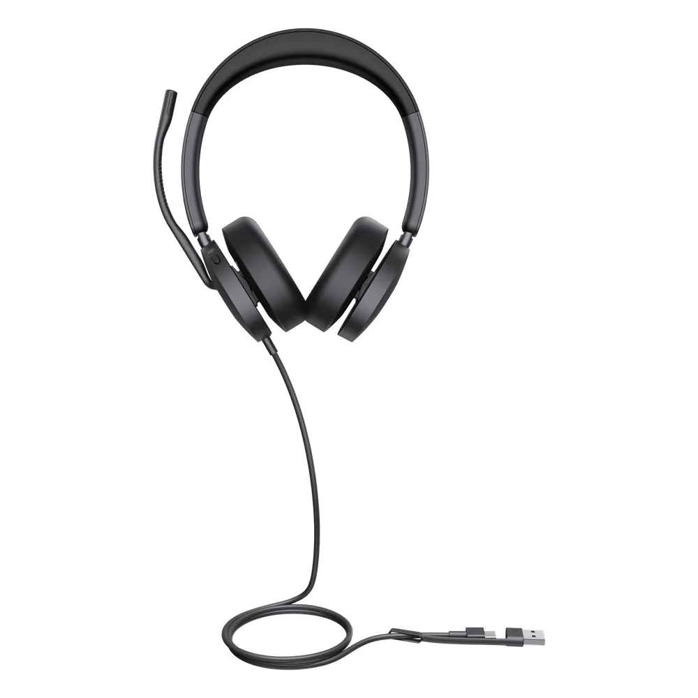 Auriculares Yealink UH48 Dual con cancelación de ruido activa por IA para Microsoft Teams, USB-C/A e indicador de ocupado – vista 2