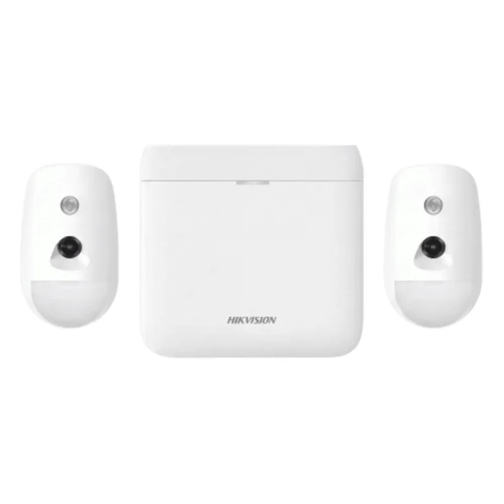 (AX PRO) KIT de Alarma AX PRO 96 Zonas / Incluye: 1 Hub 96 Zonas con GSM y Batería de Respaldo / 2 Detectores de Movimiento con Cámara (PIRCAM) / Compatible con Hik-Connect P2P