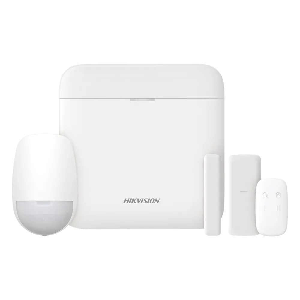 (AX PRO) KIT de Alarma AX PRO / Incluye: 1 Hub con bateria de respaldo / 1 Sensor PIR / 1 Contacto Magnético slim / 1 Control Remoto / WiFi / Compatible con Hik-Connect P2P
