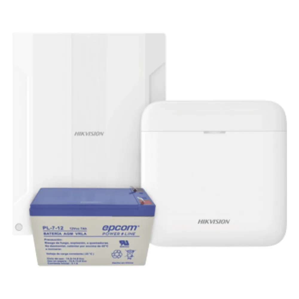 (AXPRO) KIT de alarma AX PRO conversión de zonas cableadas a inalámbricas / Incluye: 1 Hub IP, Wifi y 3G/4G con Batería de respaldo/ 1 Expansor de 16 zonas cableadas / 1 Batería de respaldo 12Vcc a 7 Amp/ Compatible con Hik-Co
