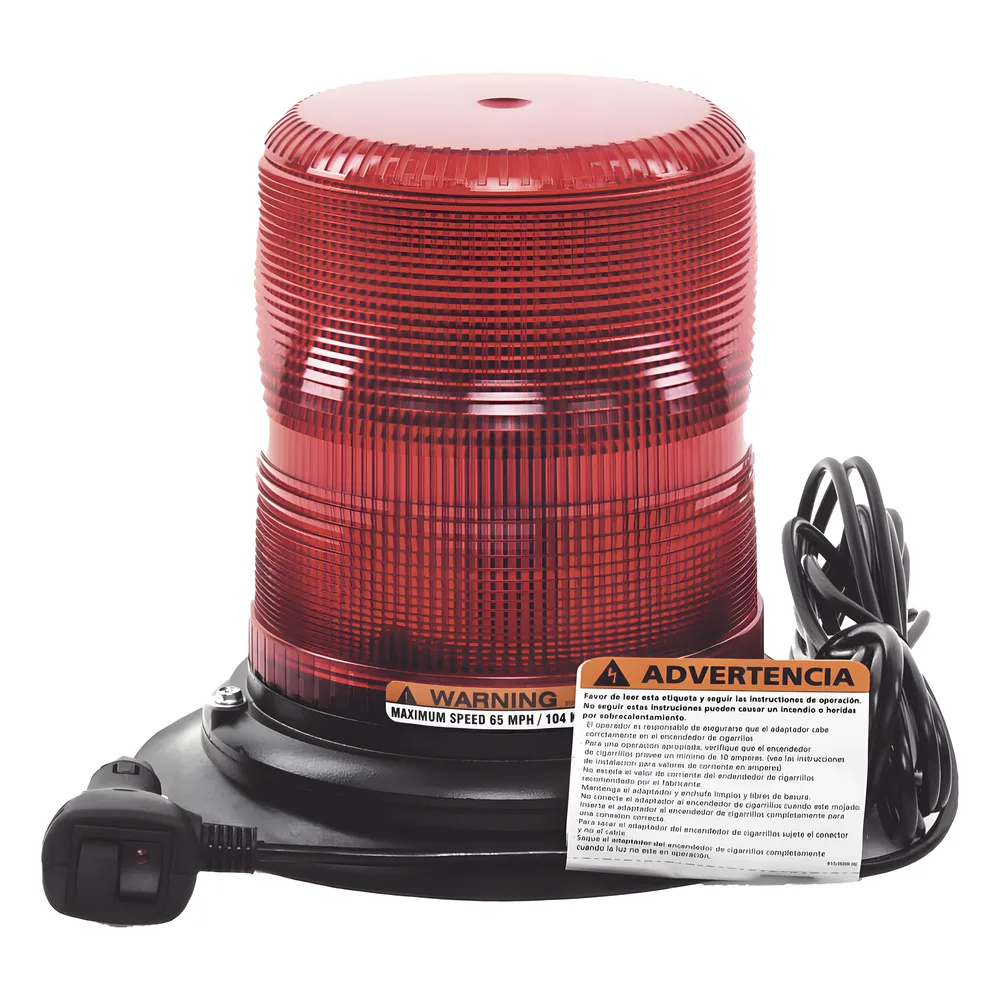 Baliza LED color rojo con montaje magnético de succión de 7" de altura – vista 3