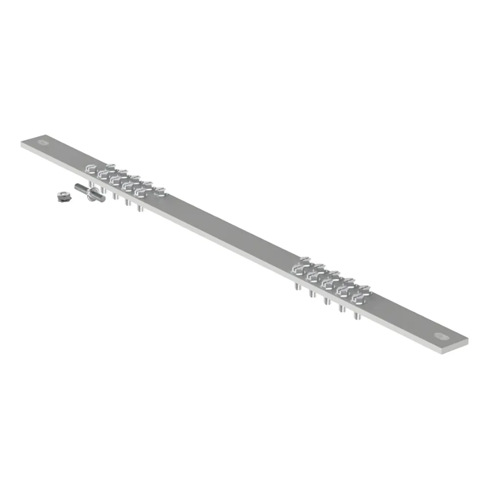 Barra de Conexión a Tierra, Para Rack de 19", Con 20 Orificios Para Conexión Rápida de Equipos, Incluye 20 Tornillos # 12-24 x 1/2" Instalados