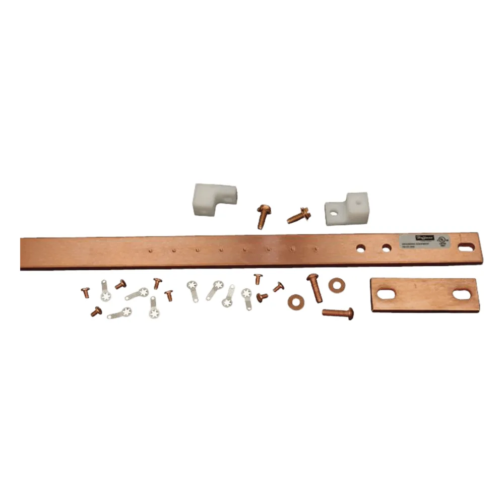 Barra de Tierra Física para Rack 19" (482.6 mm) / 1 UR / Aleación de Cobre 110 Estañado / Espesor 6 mm / Cumple EIA-310-D / Incluye Kit de Montaje