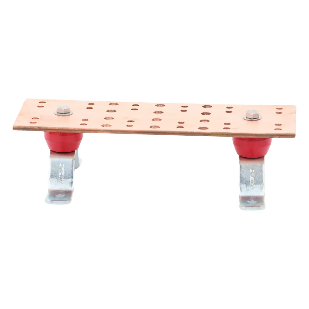 Barra Unión Telecom TMGB / 12 x 4 x 1/4 in / 100% Cobre / 12+24 Orificios / Aisladores Rojos / J-STD-607-A – vista 3