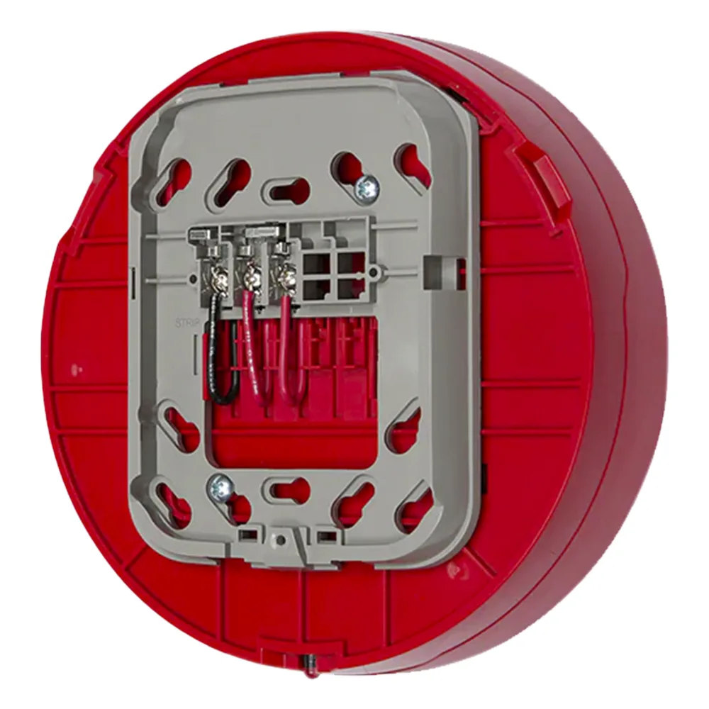 Base audiovisual inalámbrica direccionable para montaje en techo, color rojo, línea SWIFT compatible con paneles Fire-Lite – vista 3