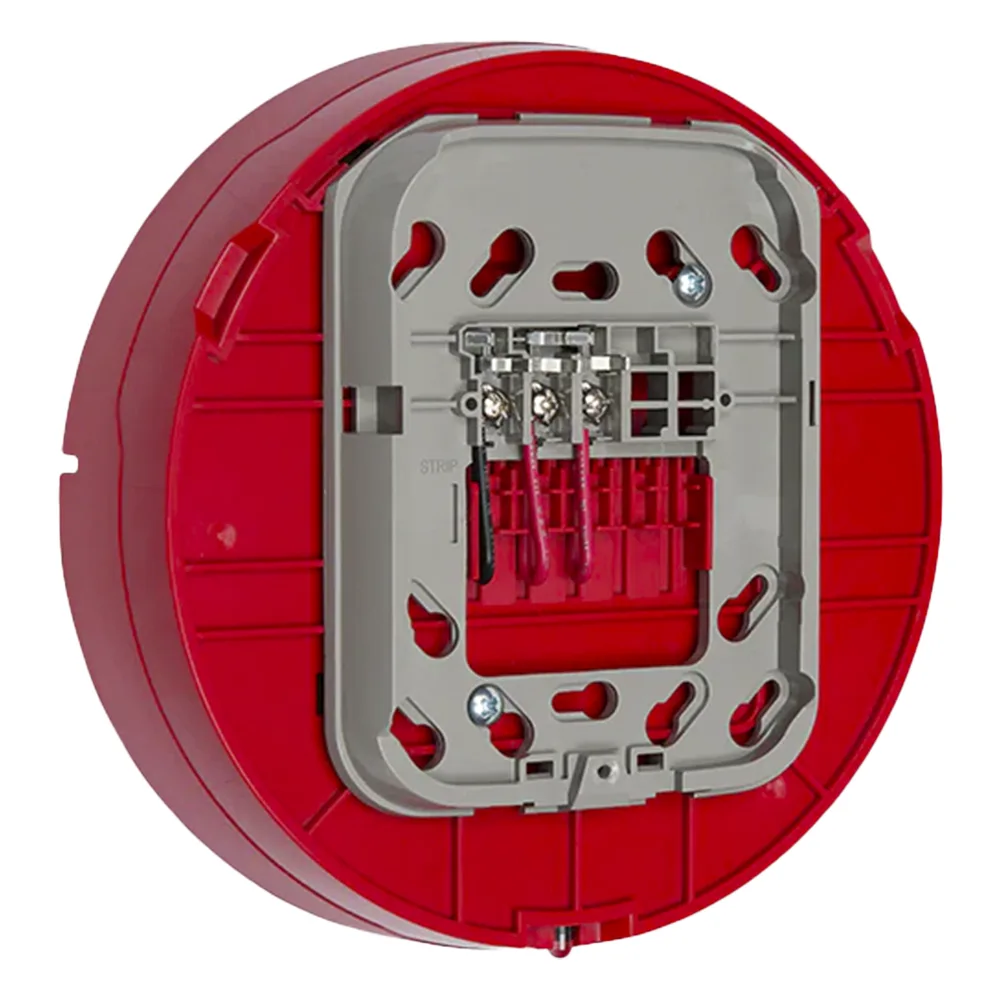 Base audiovisual inalámbrica direccionable para montaje en techo, color rojo, línea SWIFT compatible con paneles Fire-Lite – vista 4