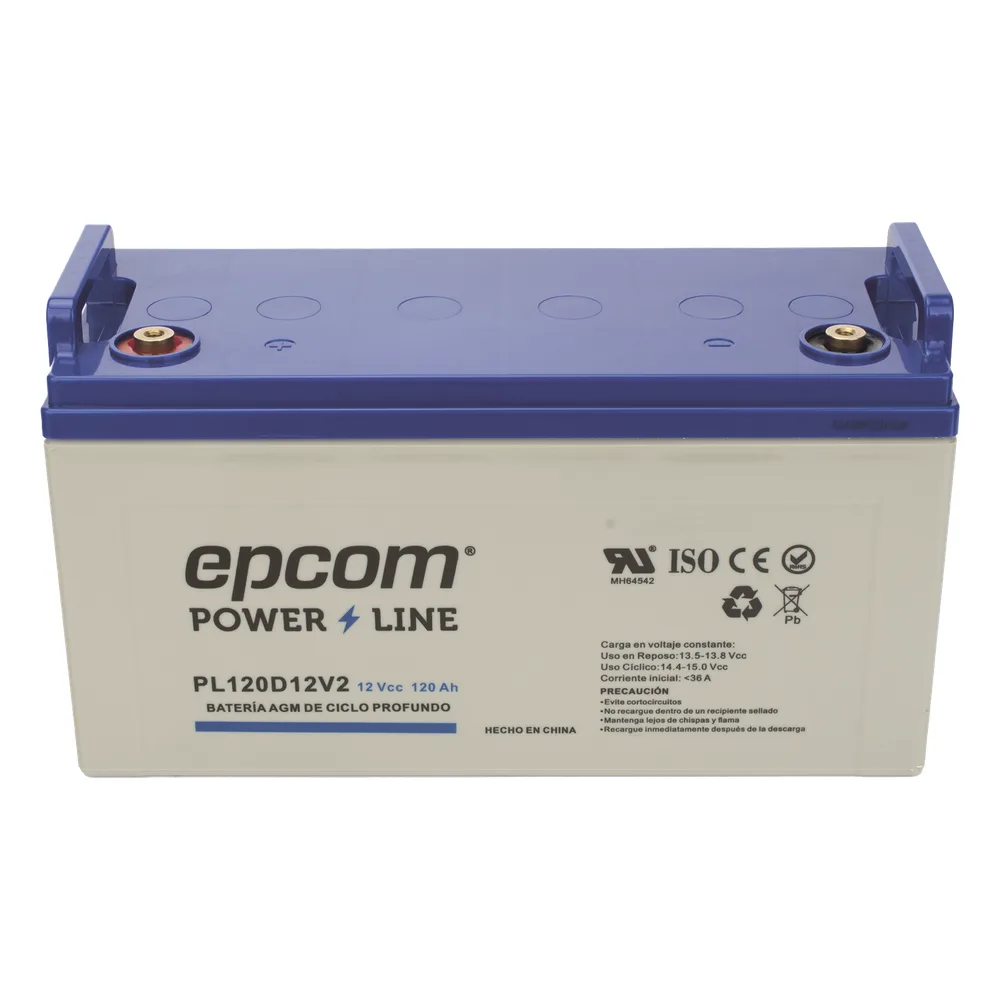 Batería AGM-VRLA Ciclo Profundo / 12 Vcc / 120 Ah / Carcasa UL94-HB / Terminales M8 / Aplicaciones Fotovoltaicas y de Emergencia – vista 3