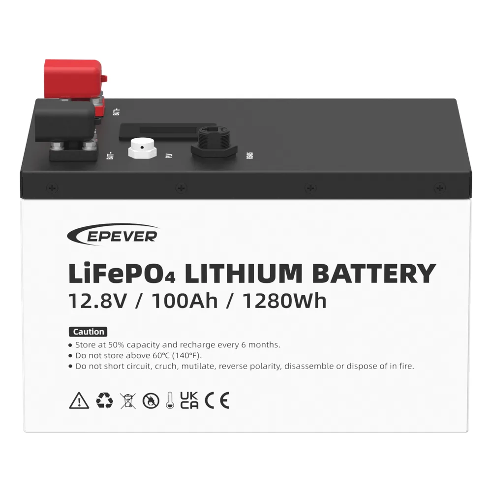 Batería de Litio LiFePO4 / 12.8 Vcc / 100 Ah / 1.28 kWh / Pantalla LCD / Carcasa Metálica – vista 2