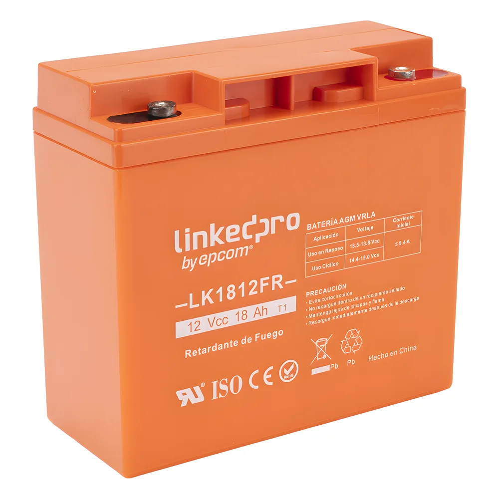 Batería de respaldo 12 V |  18 Ah | AGM | Certificada UL94-V0 Retardante a la Flama  | Especial para Seguridad Electrónica | UPS | Sistemas de Emergencia | Vida útil 5 años | Terminales M5 – vista 2
