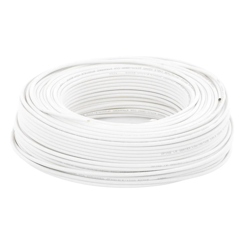 Bobina de 100 m (328 ft) / Cable para Alarma 4x22 AWG / CCA / Blanco