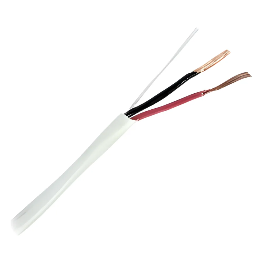 Bobina de 305 Metros (1000 Pies) / 2 x 18 AWG / Cable / Blanco / Para Aplicaciones de Alarma / Audio / Control de Acceso / Certificado UL / Resistente al Fuego / Para Interior