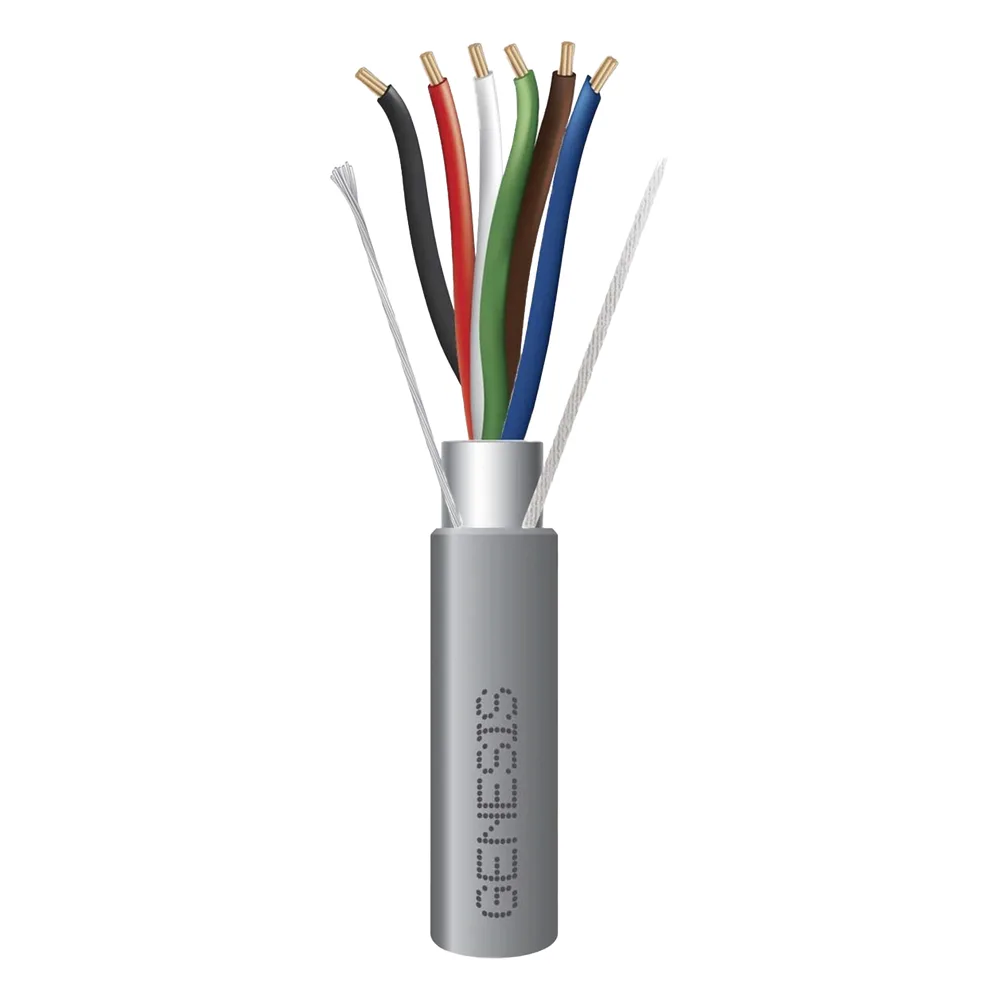 Bobina de 305 Metros (1000 Pies) de Cable 6x22 AWG / Blindado / Plenum de Color Gris / Aplicaciones de Audio, Seguridad y Control