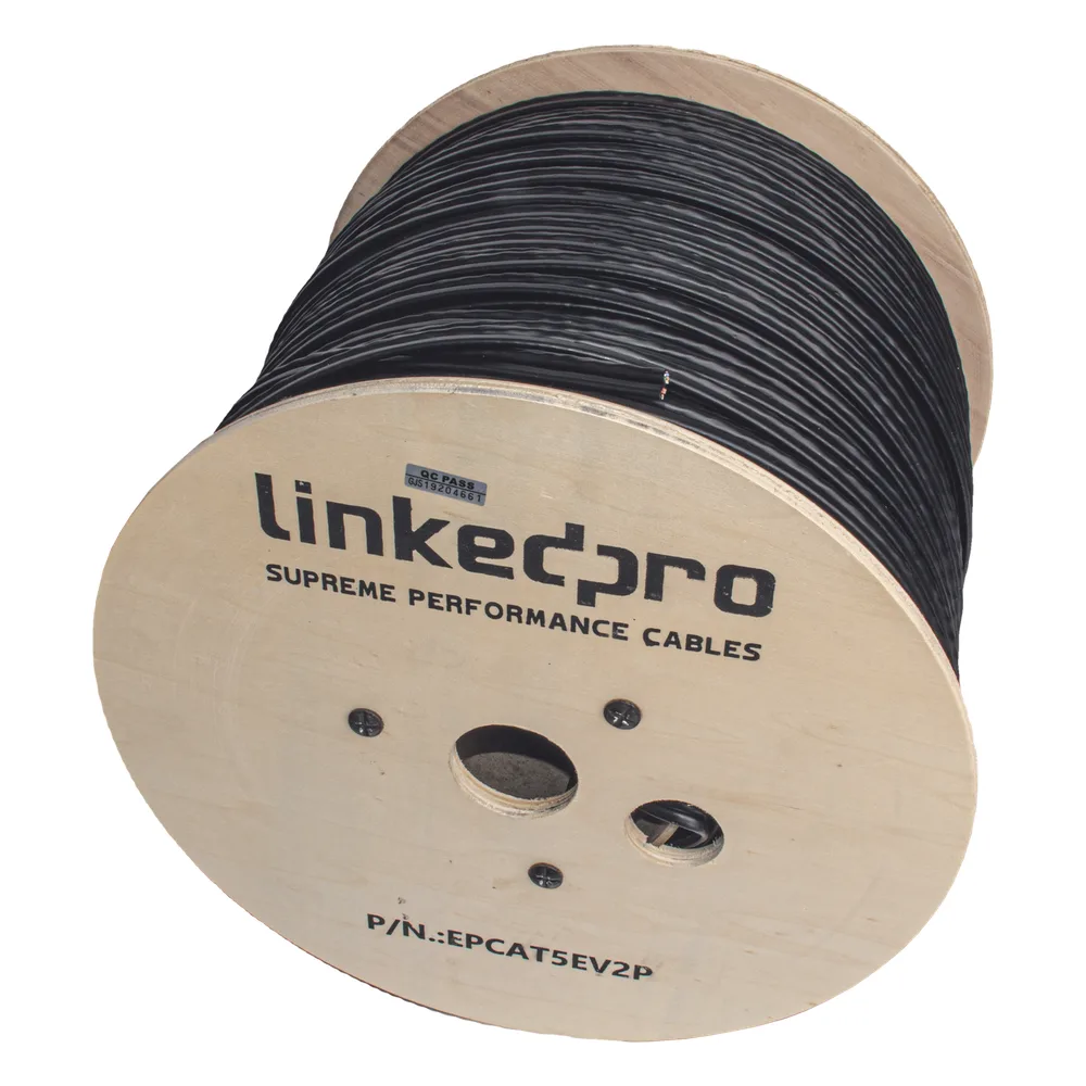 Bobina de Cable Siamés Cat5e CCA + 2 Cables Gruesos (16 AWG) para Alimentar Cámaras Más Lejos / 305 Metros (1000 Pies) / Instalación en Exterior / Uso Industrial para Climas Extremos – vista 2