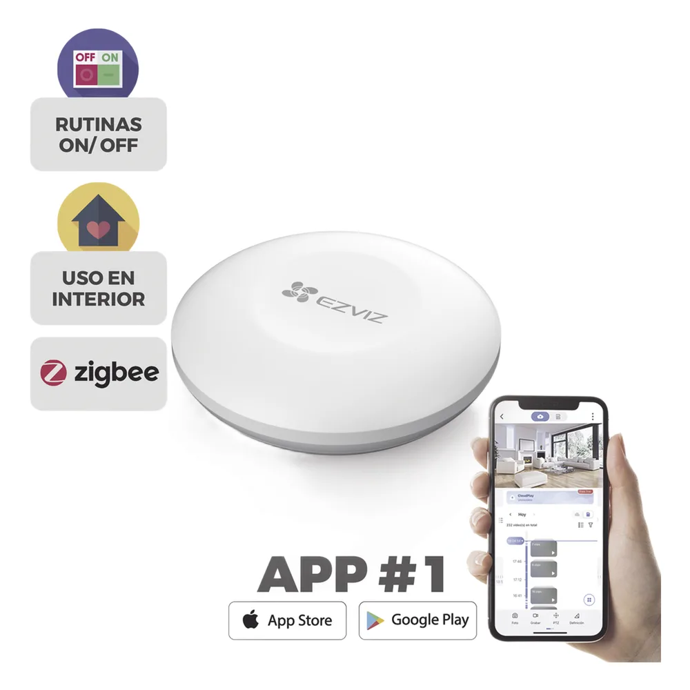 Botón de Emergencia Inalambrico / Compatible con Kit de Alarmas EZVIZ / Protocolo Zigbee