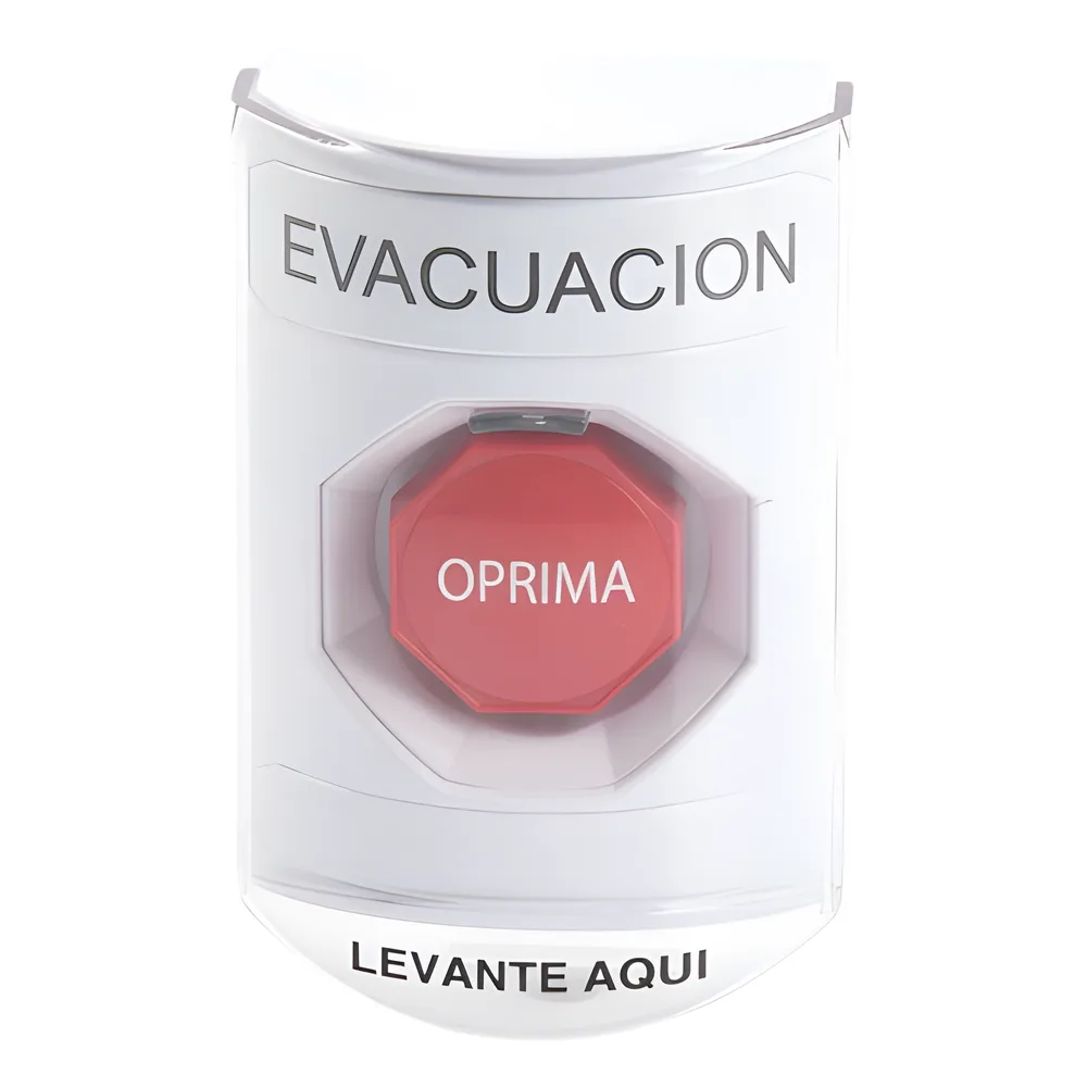 Botón de Evacuación, Texto en Español, Tapa Protectora de Policarbonato Súper Resistente, Restablecimiento con Llave – vista 4