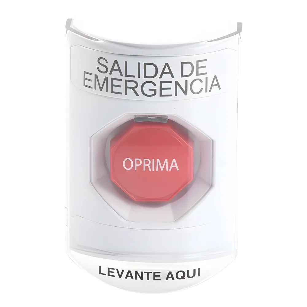 Botón Multipropósito, Texto Salida De Emergencia, Llave para Restablecer, Bocina Integrada De Alarma, Tapa De Policarbonato, 2 Relevadores forma C, Interior – vista 4