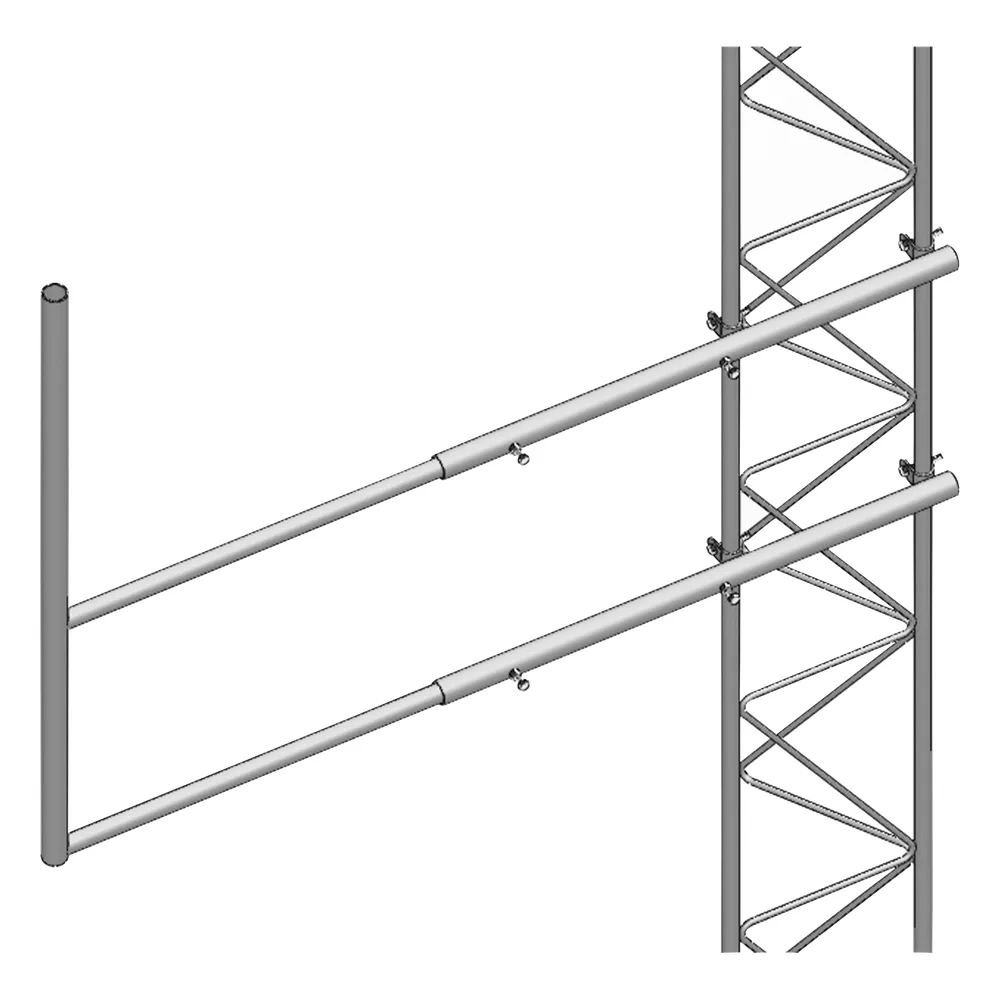 Brazo tipo "F" para tramos STZ-30, galvanizado por electrólisis.