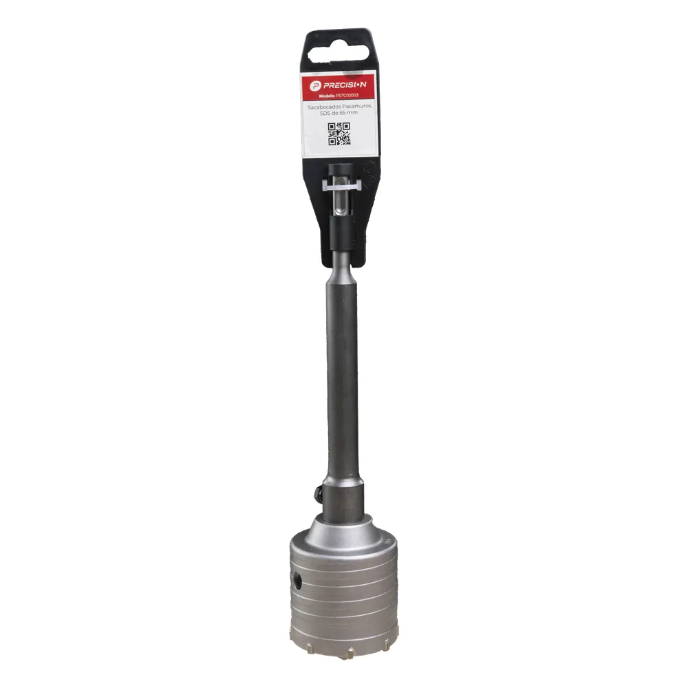 Broca Pasamuros SDS, Sacabocado para Concreto de 65mm con Extensión de 220mm