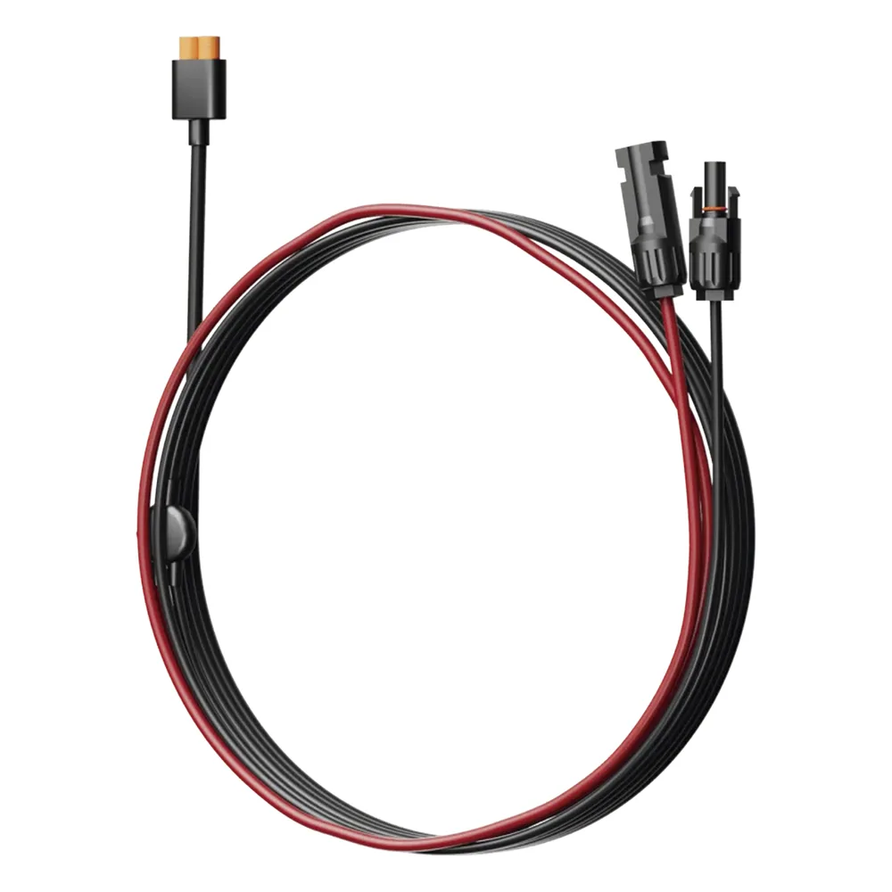 Cable 2.5 m, Negro, Calibre 12 AWG con Terminales MC4 Macho y Hebra para Terminal XT60 – vista 2