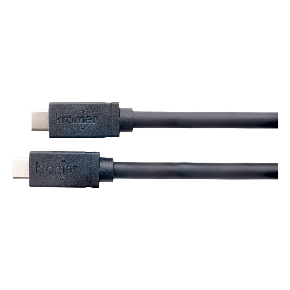 Cable Activo Híbrido AOC USB-C (M) a USB-C (M) | USB 3.2 Gen-2 SuperSpeed+ | 10 Gbps | 4K@60 Video | Carga 60W | K-Lock | 15.2 mts