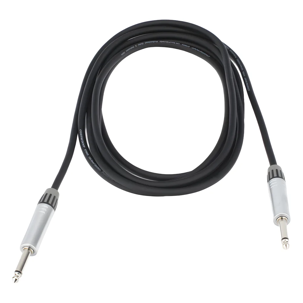 Cable de Audio | Plug 1/4 in a Plug 1/4 in Mono | Carcasa Cromada | Conectores Seetronic | Ideal para Instrumentos | Longitud 3m – vista 3