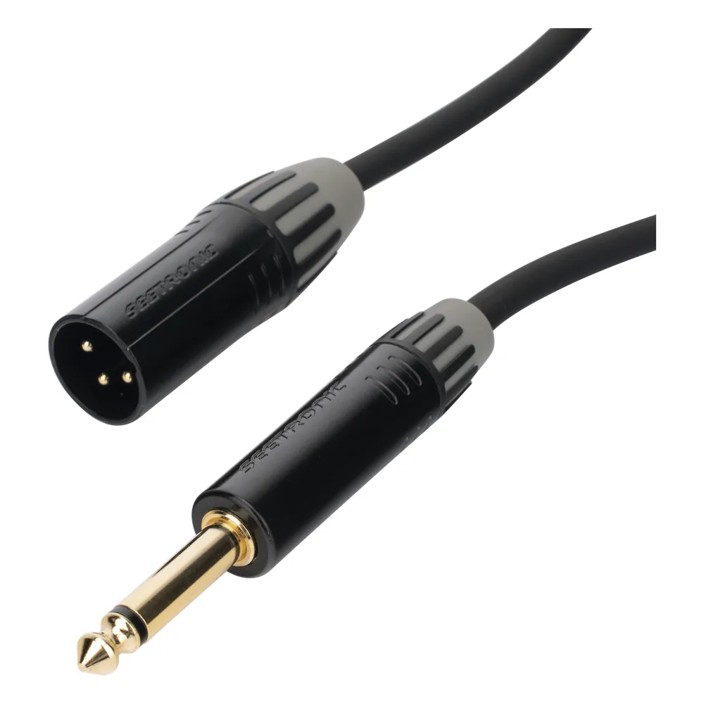 Cable de Audio | XLR 3 Polos Macho a Plug 1/4 in mono | Conector Seetronic Serie M SCMF3 - MP2X | Longitud 3m