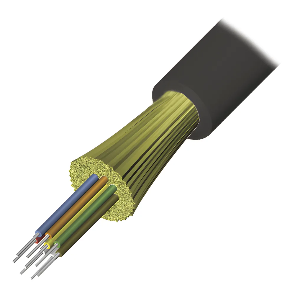 Cable de Fibra Óptica de 6 Hilos, Interior/Exterior, Tight Buffer, No Conductiva (Dieléctrica), LS0H, Multimodo OM3 50/125 Optimizada, 1 Metro (3.28 Pies)