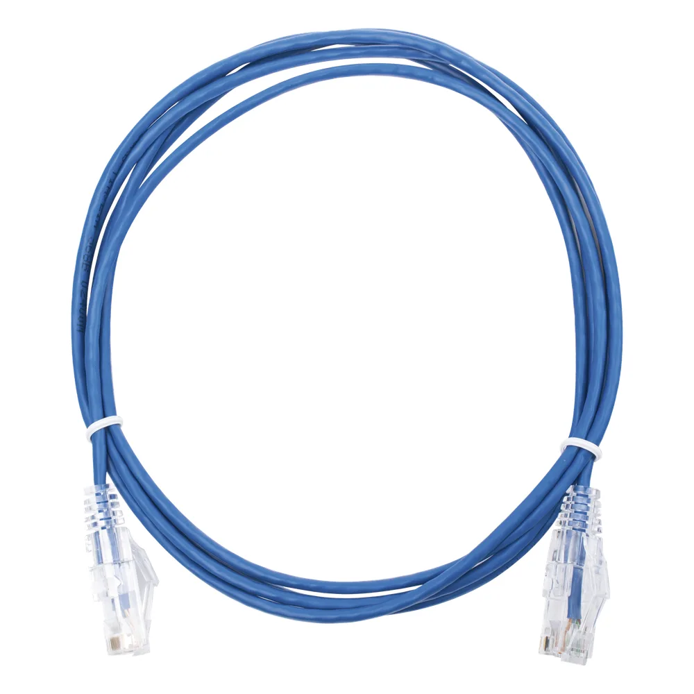 Cable de Parcheo Slim UTP Cat6 - 2 Metros (6.56 Pies) Azul Diámetro Reducido (28 AWG)